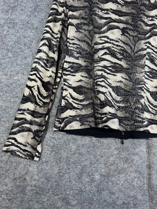 Vintage Joseph Ribkoff Animal Print Zip Up Cardigan Size 10 Maximalist Eclectic - Picture 13 of 16